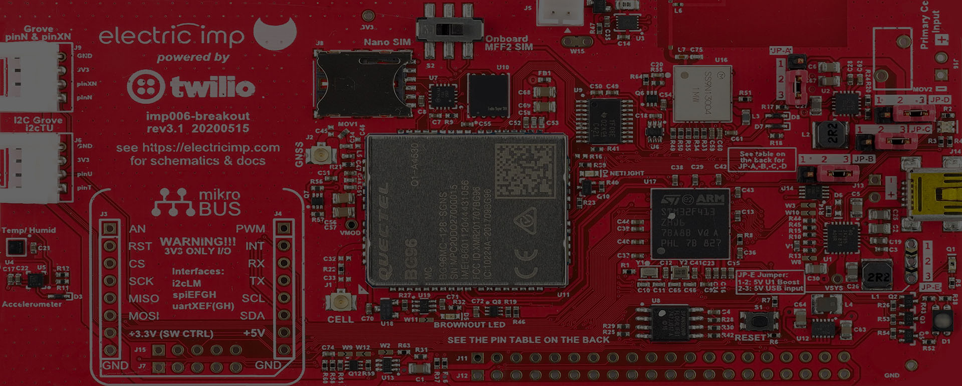 The imp006 Breakout Kitbuild great IoT productswith our most flexible